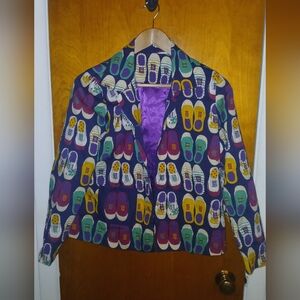 Colorful Shoe Print Jacket Size Small